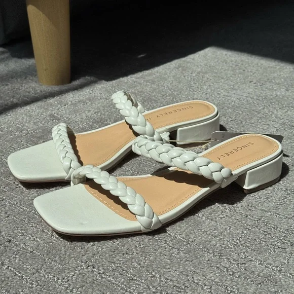 Sincerely Jules Cream Braided Sandals - Picture 4 of 4